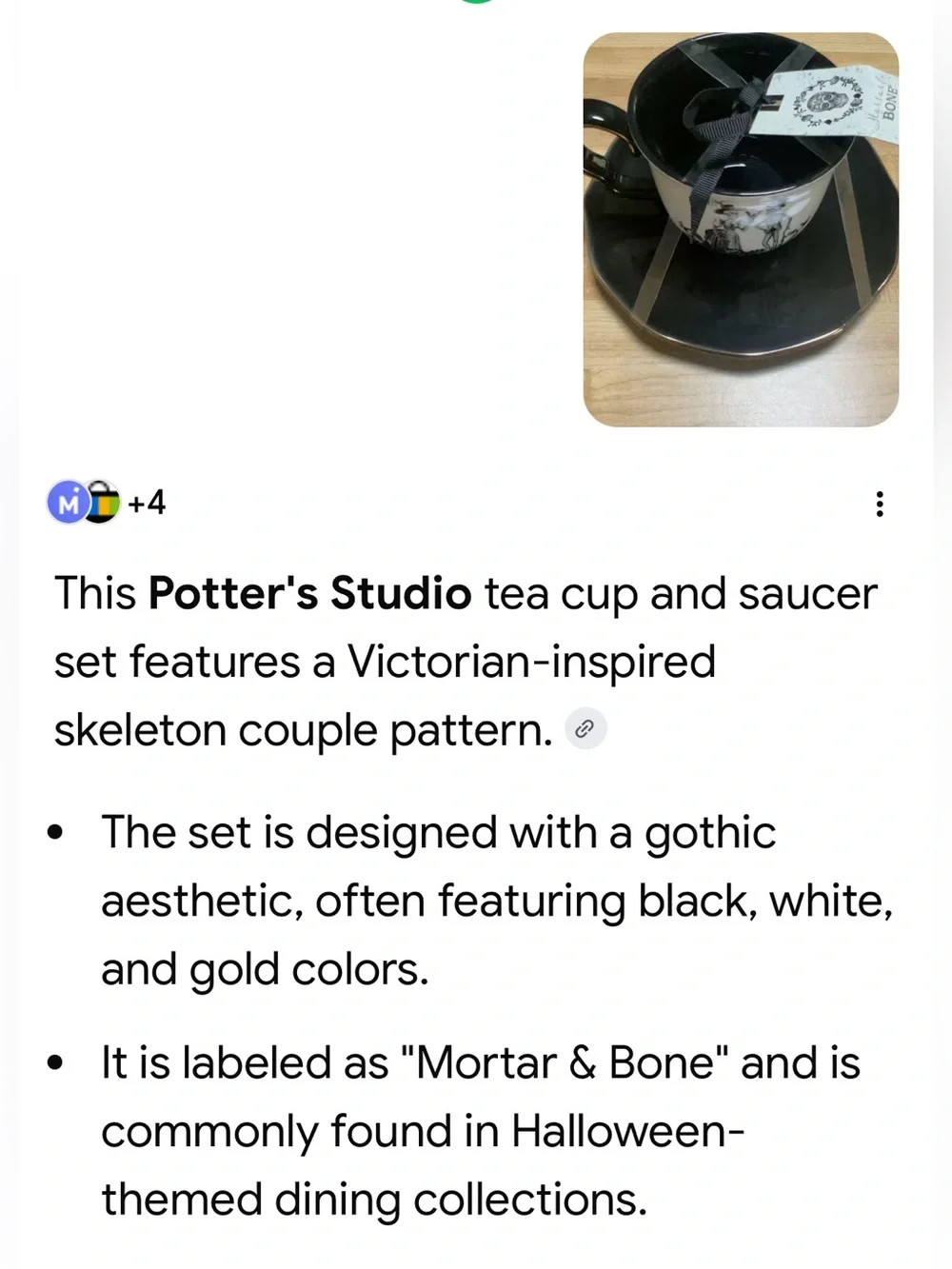 #2799**Black & White Skeleton Couple Teacup and Saucer